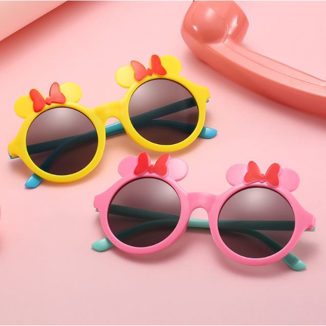BOS Kacamata Anak Fashion Motif Pita Kacamata Anak Motif Bunga Matahari Kacamata Hitam High Quality Kids Sunglasses Kaca Mata Murah Import-5