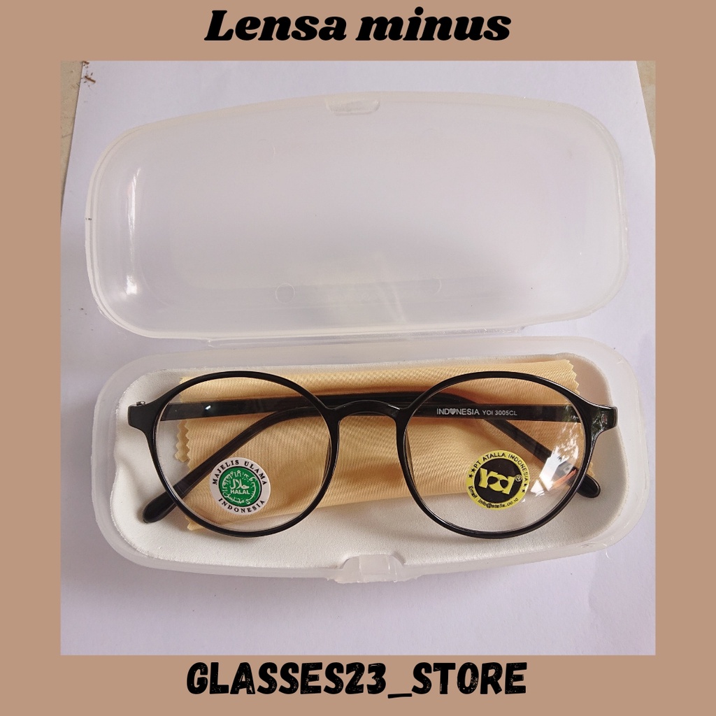 Kacamata Minus (-) Rabun Juah Ukuran Dari -0.50 s/d -4.00 Vintage Style Korean High Class Quality Gratis Box Dan Lap