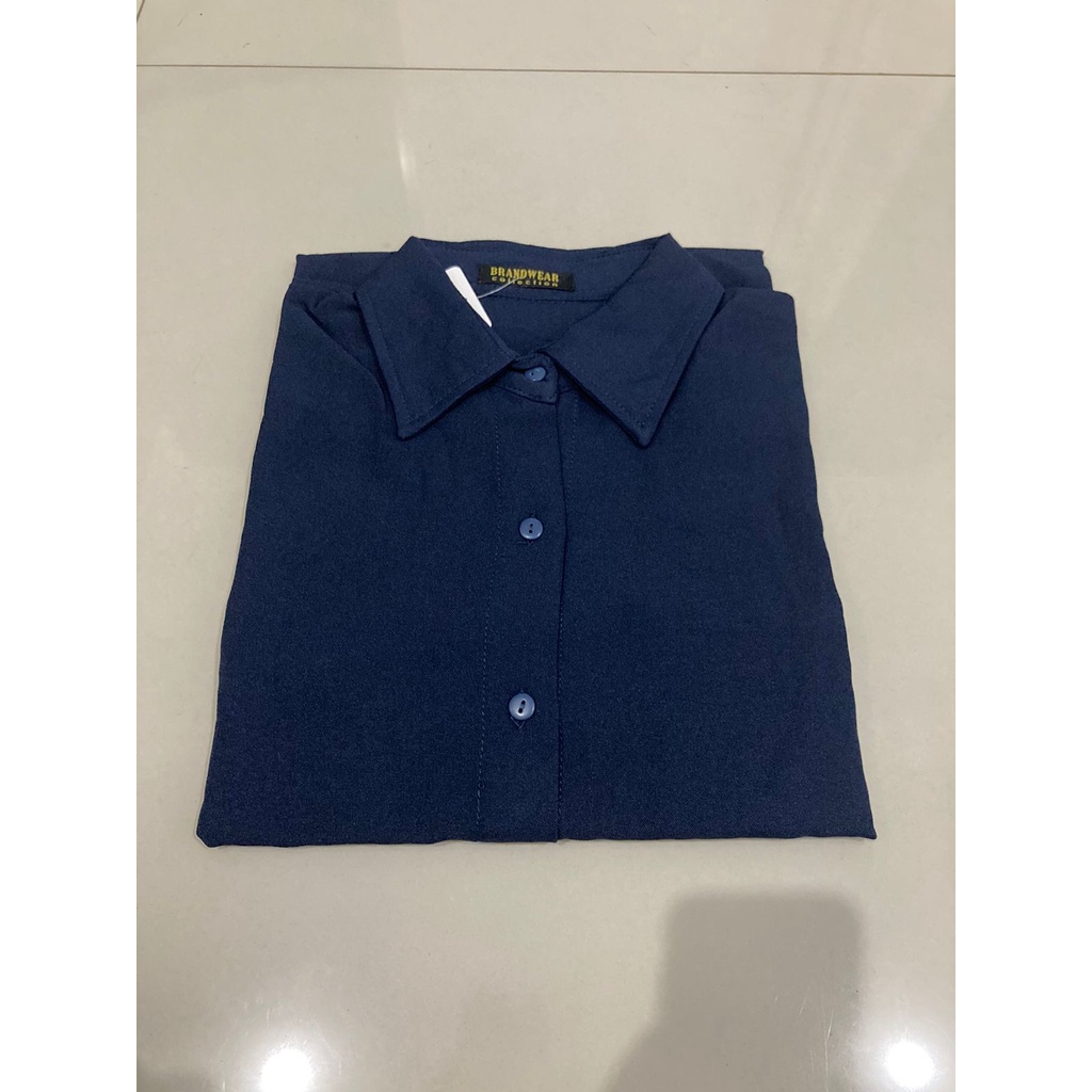 KEMEJA NINY REMPLE BLOUSE WANITA SHIRT PUTIH KEMEJA LENGAN PANJANG-NEVY