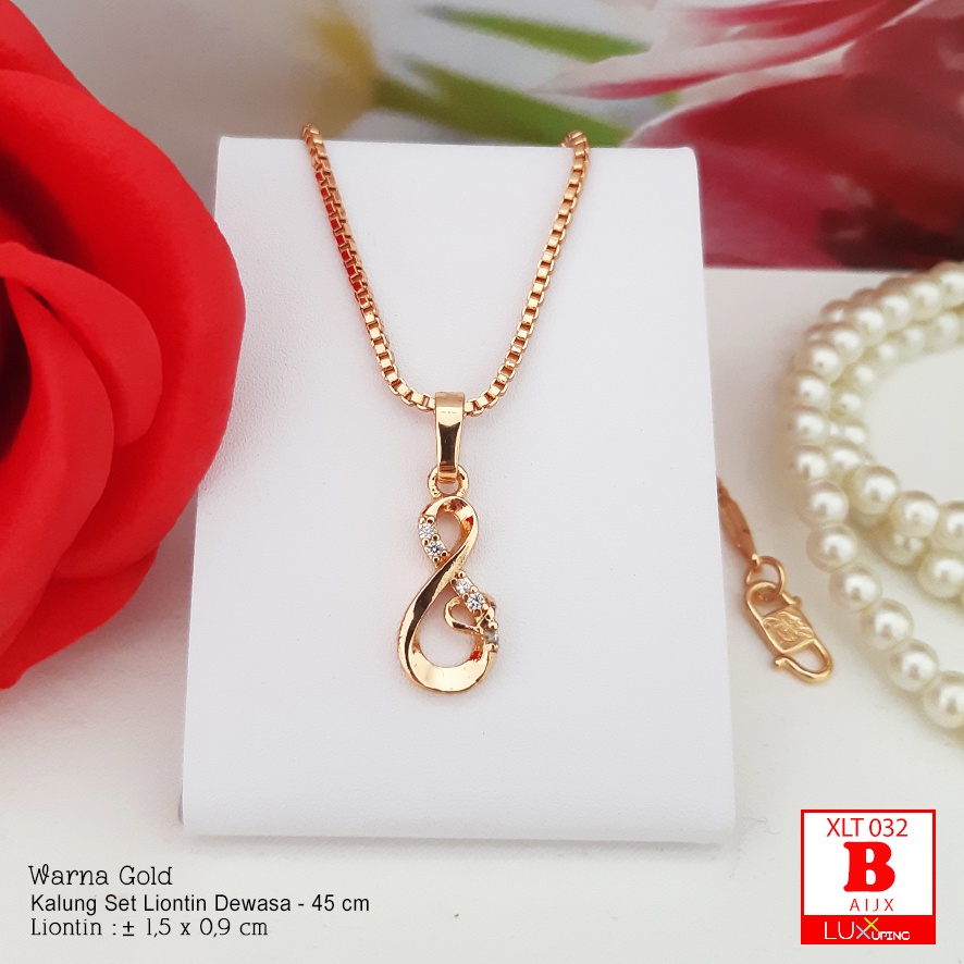 XLT 032  Kalung dan Liontin Set Dewasa Perhiasan Lapis Emas 18K Awet Tidak Mudah Luntur Kalung Xuping Yaxiya Luxx Xuping