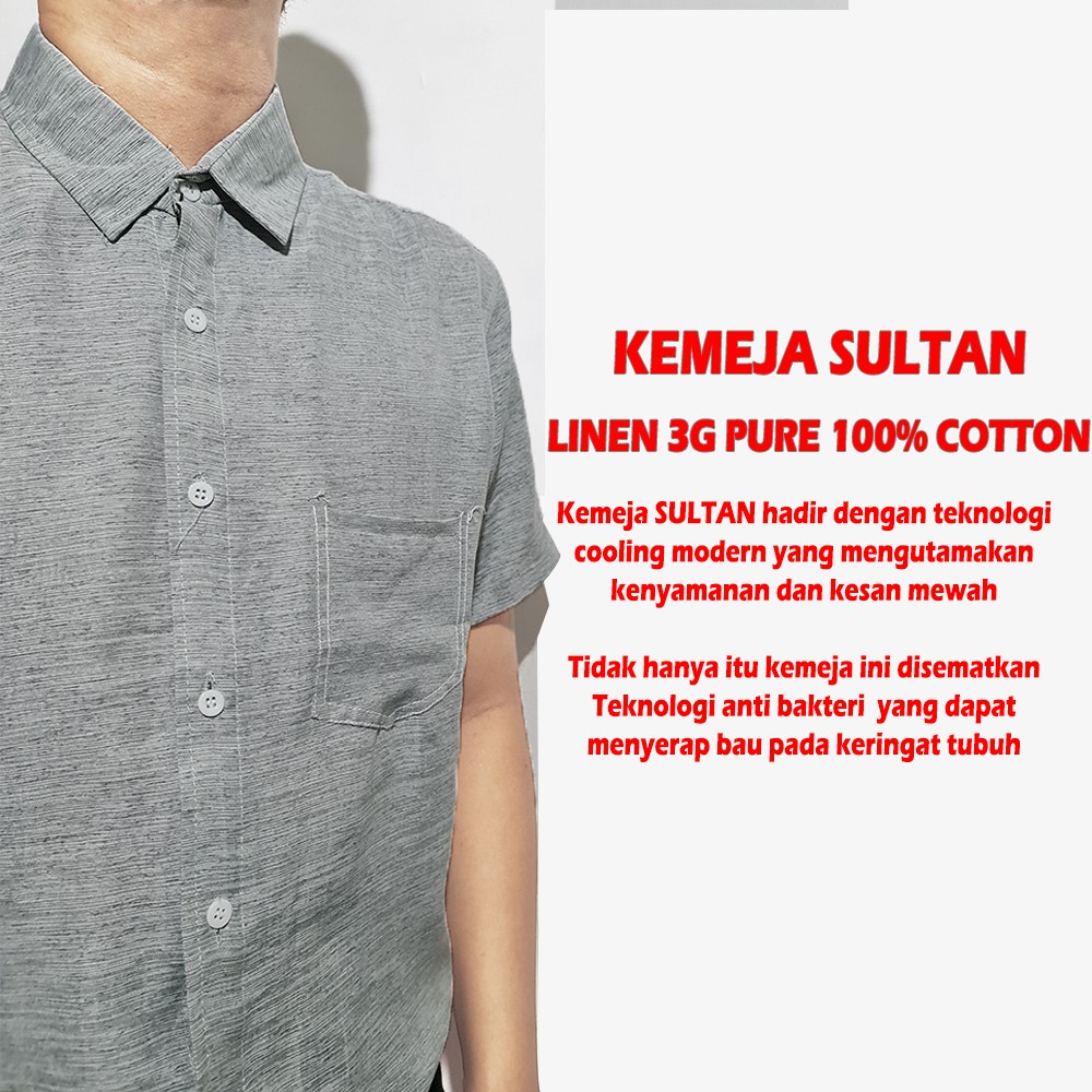 Kemeja Pria Lengan Pendek model SULTAN by Mystericous - Abu tua