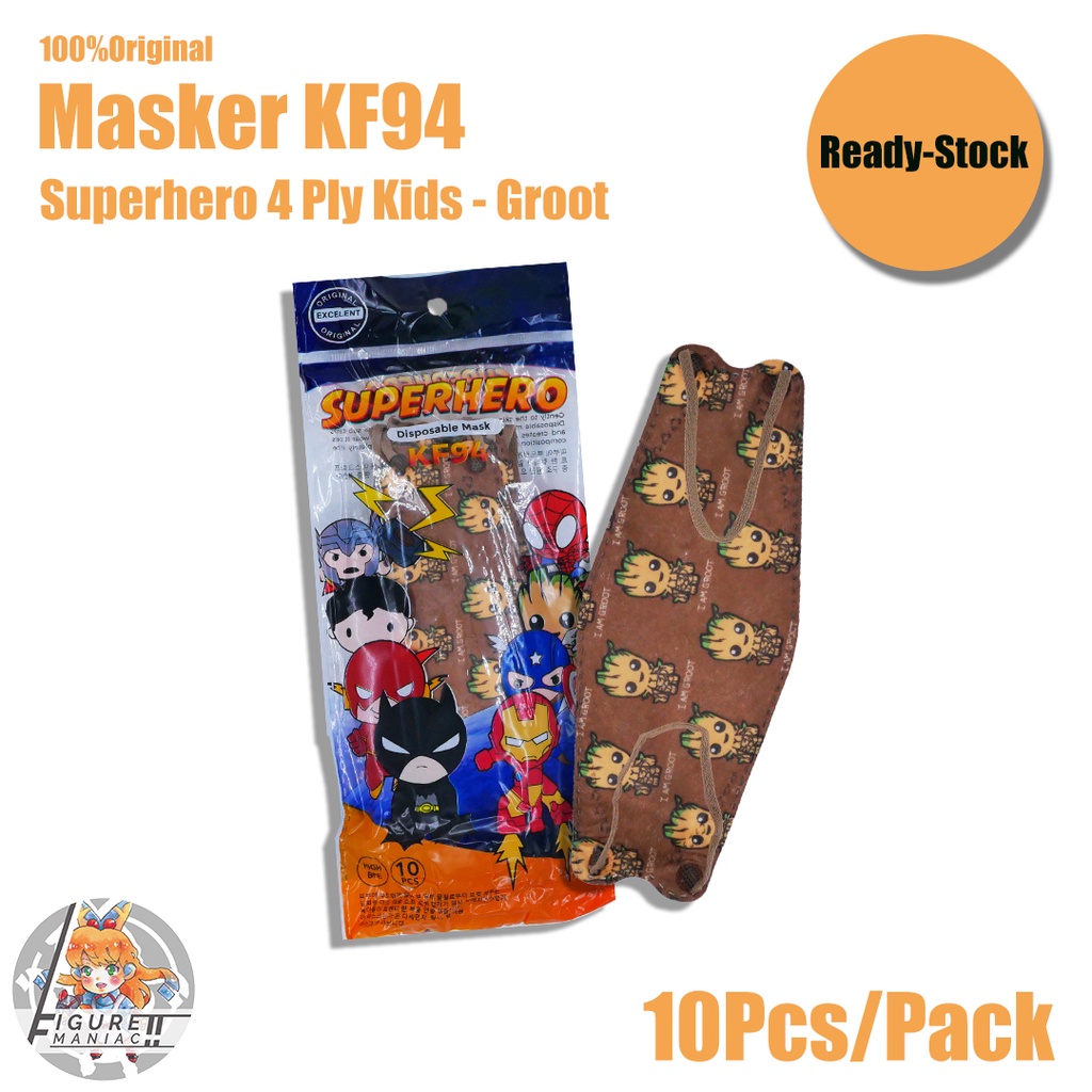 Masker Anak KF94 Superhero dan Princess 4 Ply isi 10 Pcs Original