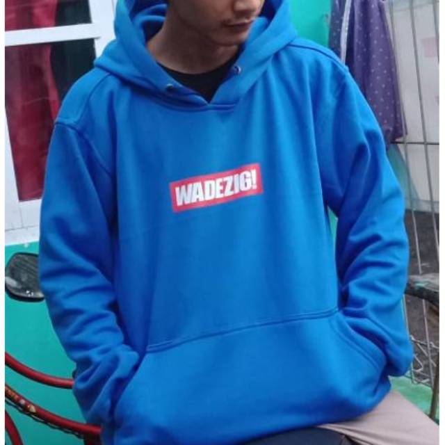 JAKET HOODIE WADEZIG BIRU XL XXL, JAKET DISTRO COWO PREMIUM
