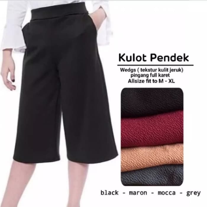 𝔂𝓾𝓶𝓪 ~KULOT PENDEK 7/8 UKURAN SETANDAR DAN JUMBO//KAIN WAFLLE CREPE