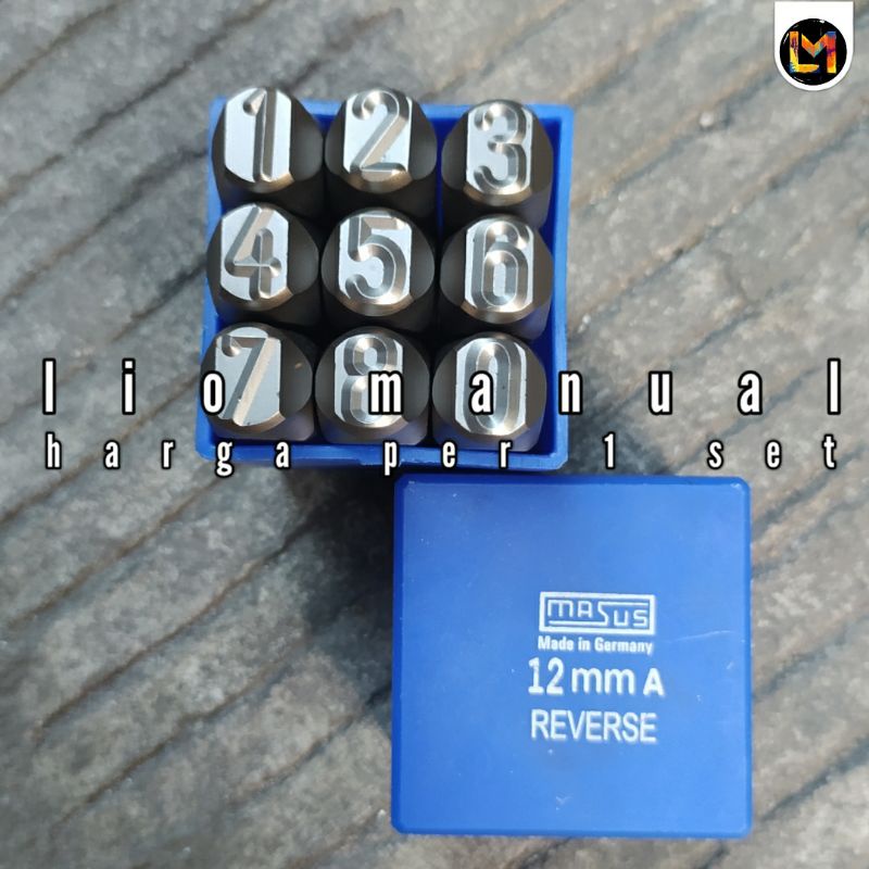 masus angka ketok number Terbalik 12 mm Reverse Stamp Germany