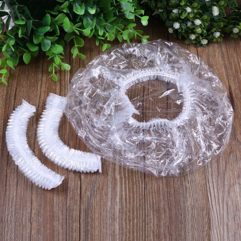 shower cap plastik isi 12 buah / pelindung rambut