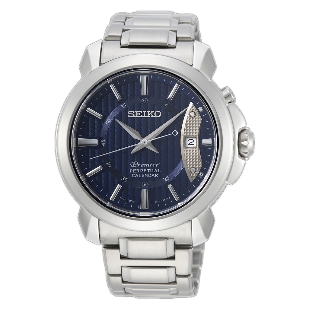 Seiko Premier SNQ157P1 Perpetual Sapphire Blue - Jam Tangan Pria SNQ157