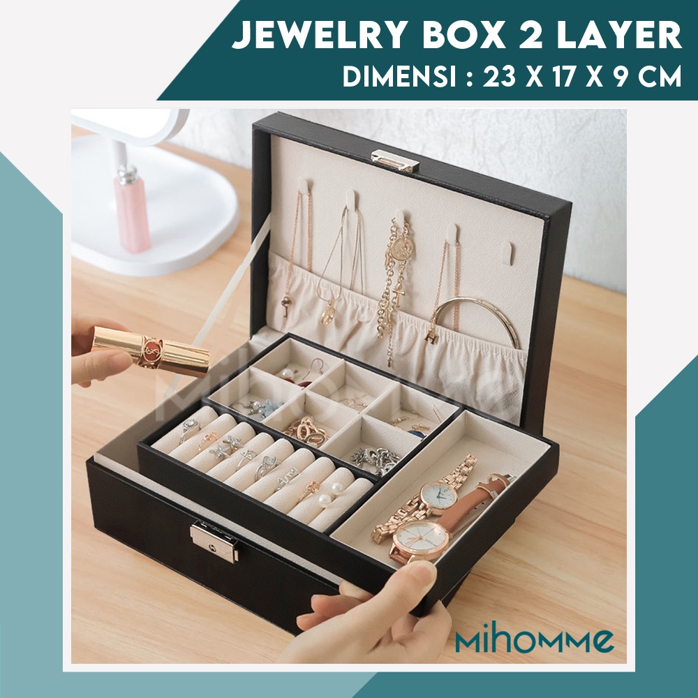 Kotak Perhiasan Jewelry Storage Box Tempat Penyimpanan Cincin Kalung Gelang Aksesoris XL