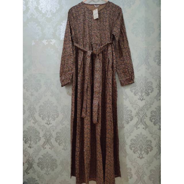 Gamis katun motif bunga