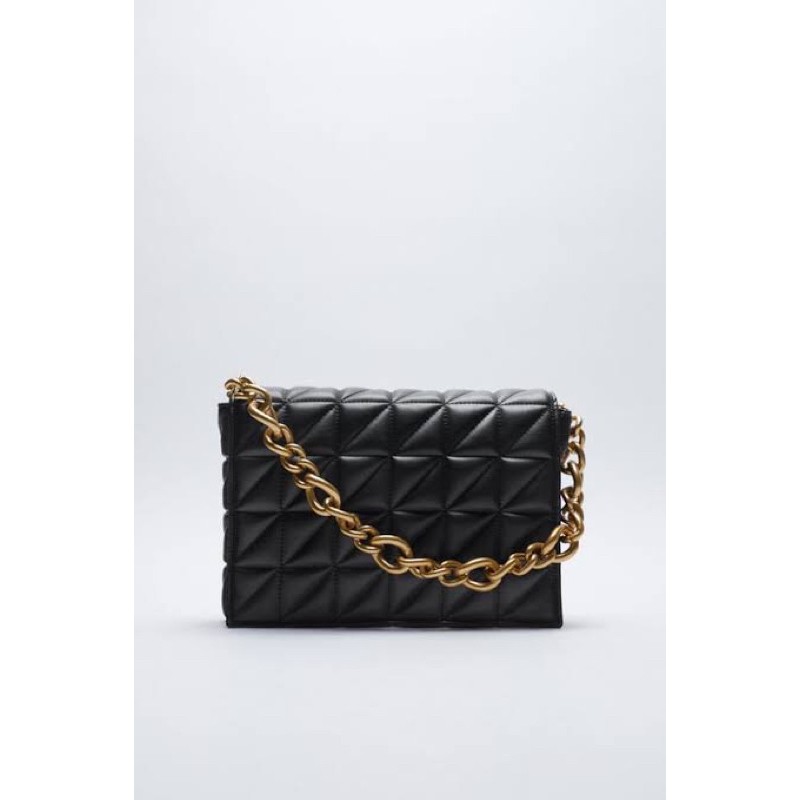 Jual ZR zara quilted shoulder bag with chain Tas zara (WAJIB TANYA