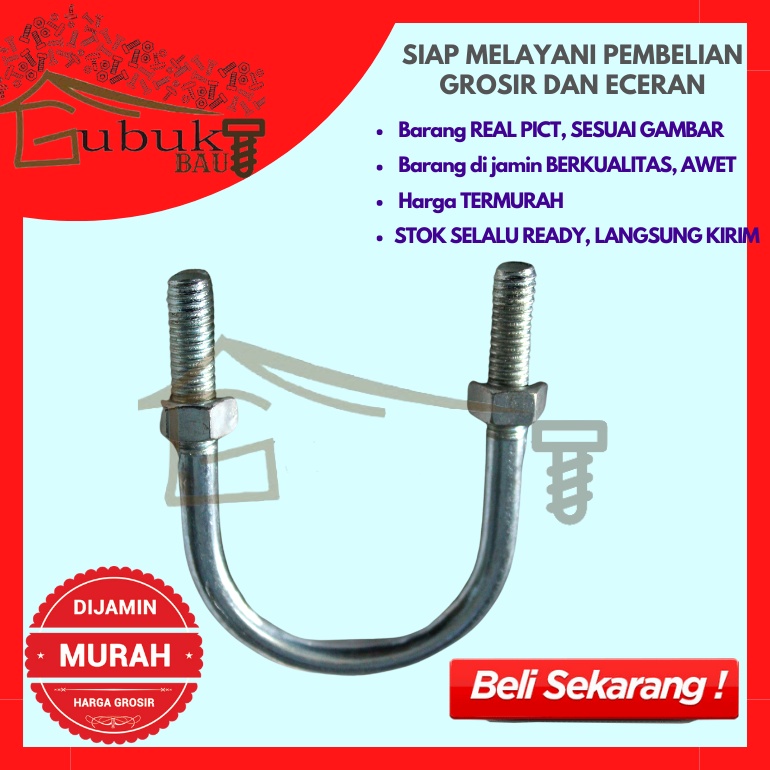 Jual U Bolt Galvanis / Baut U Galvanis / U Bolt Klem Galvanis / Baut U
