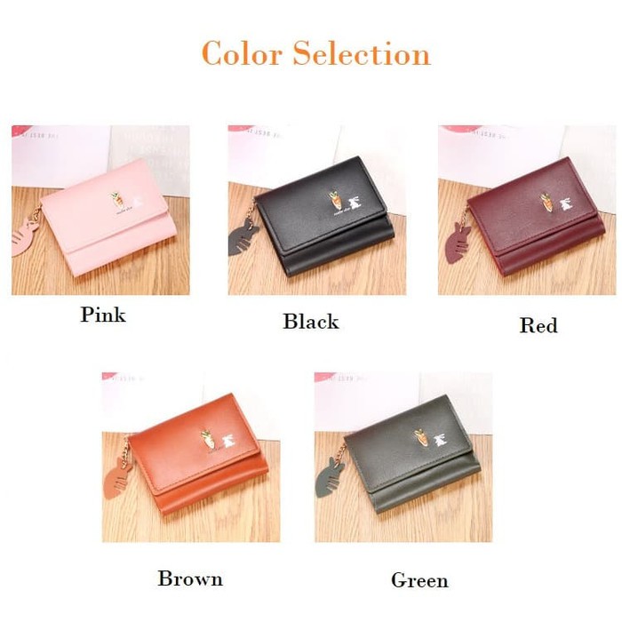 DOMPET KECIL WANITA MINI LIPAT PENDEK CEWEK WOMEN WALLET KARTU IMPORT KULIT PREMIUM MURAH LUCU GF488