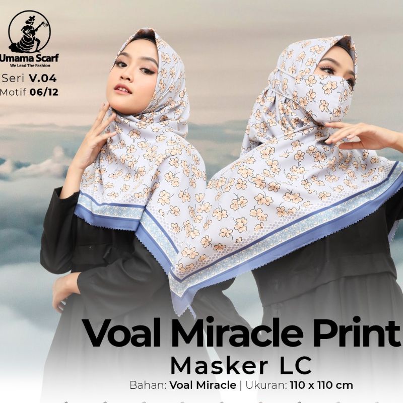 Segi Empat Motif 06/12 Seri 04 Voal Miracle Print Laser Cut Umama Plus Masker