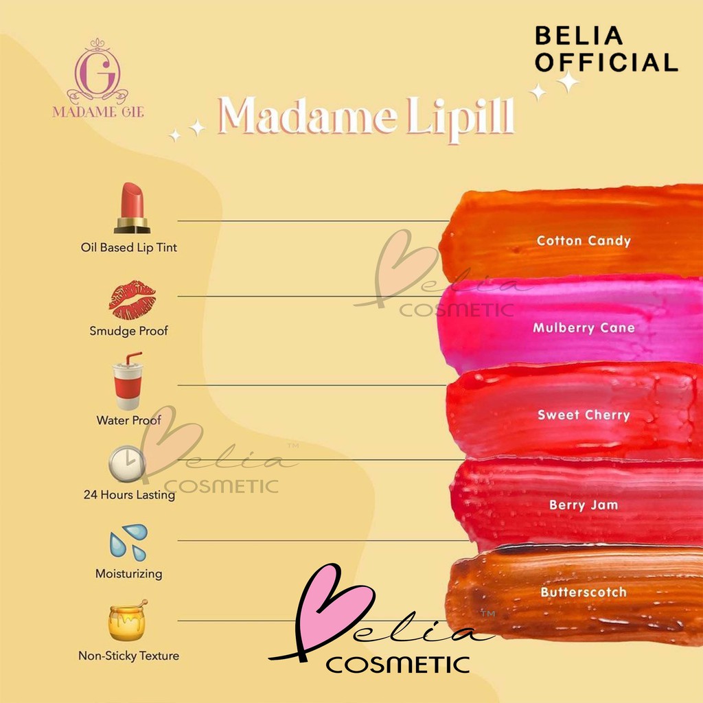 ❤ BELIA ❤ MADAME GIE LiPill Netto 5mL | LiPiLL Serum Lip Serum | LiPill Plumper | Make Up Lip Pill LipPill Lip Tint Kosmetik Bibir Madamegie Gisella ✔️BPOM