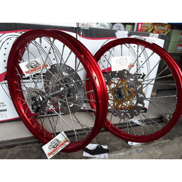 BRILIANT Velg Ninja R-Ninja RR-Vixion new-Satria fu Tromol Becak depan belakang paket set Rossi