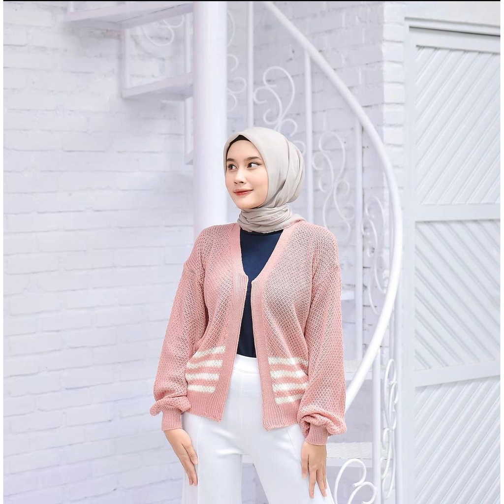 Cardigan Wanita Rajut Halus Tribal YURIE CARDY