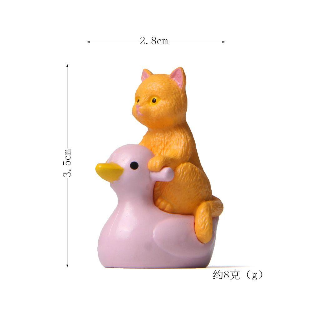 Agustinina Ornamen Kucing Figure Mainan Resin Model Bonsai Mainan Edukasi Model PVC Model Hewan Ornamen Desktop Patung Hewan Patung Hewan Miniatur Kucing