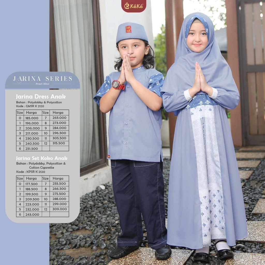 GAMIS ANAK KEKE JARINA BLUE / GAMIS ANAK KEKE