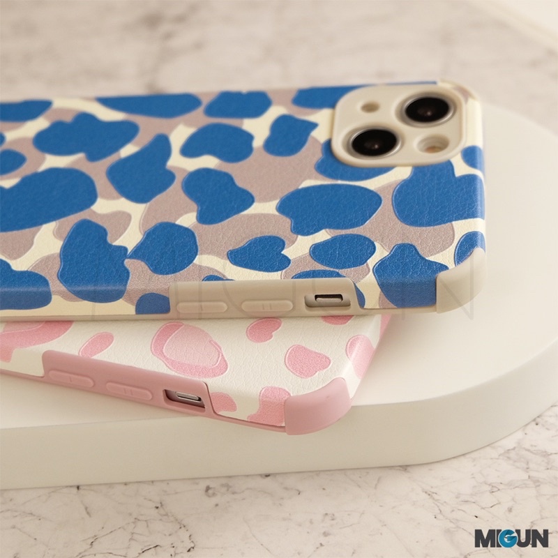 New! Cow Leopard Pattern - Softcase leather fullcover for iPhone 11 12 13 PRO PROMAX 7 8 SE2020 7+ 8+ X XS XR XSMAX