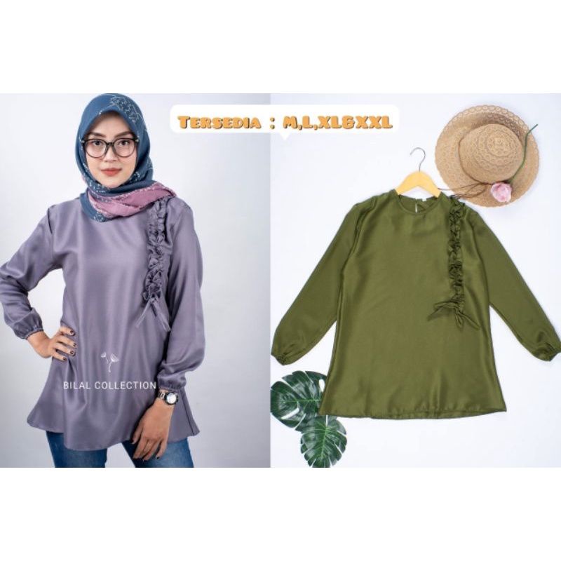 ATASAN DAYANA /ATASAN WANITA CEWEK / BAJU PESTA / ATASAN SIMPEL /ATASAN POLOS /ATASAN BLOUSE/ATASAN LENGAN PANJANG/ATASAN LENGAN PANJANG FASHION MUSLIM / ATASAN LENGAN PANJANG JUMBO-5