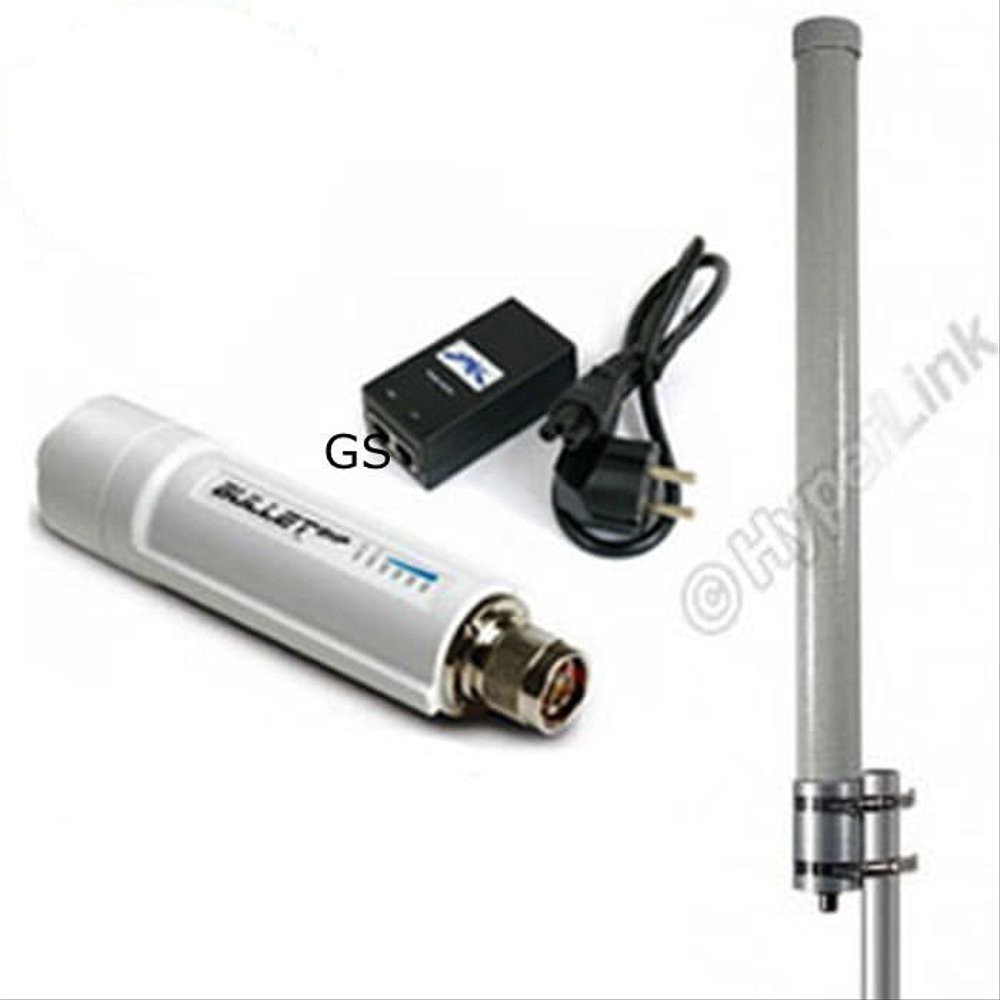 Paket Ubiquiti Bullet M2HP + Adaptor 24V 1A + L-Com Hyperlink HG2415U