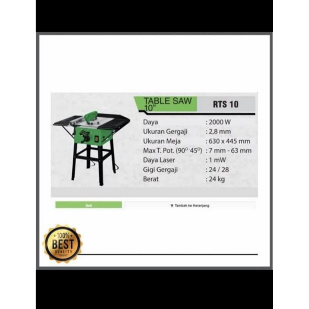 tekiro rts 10 table saw 10 inch