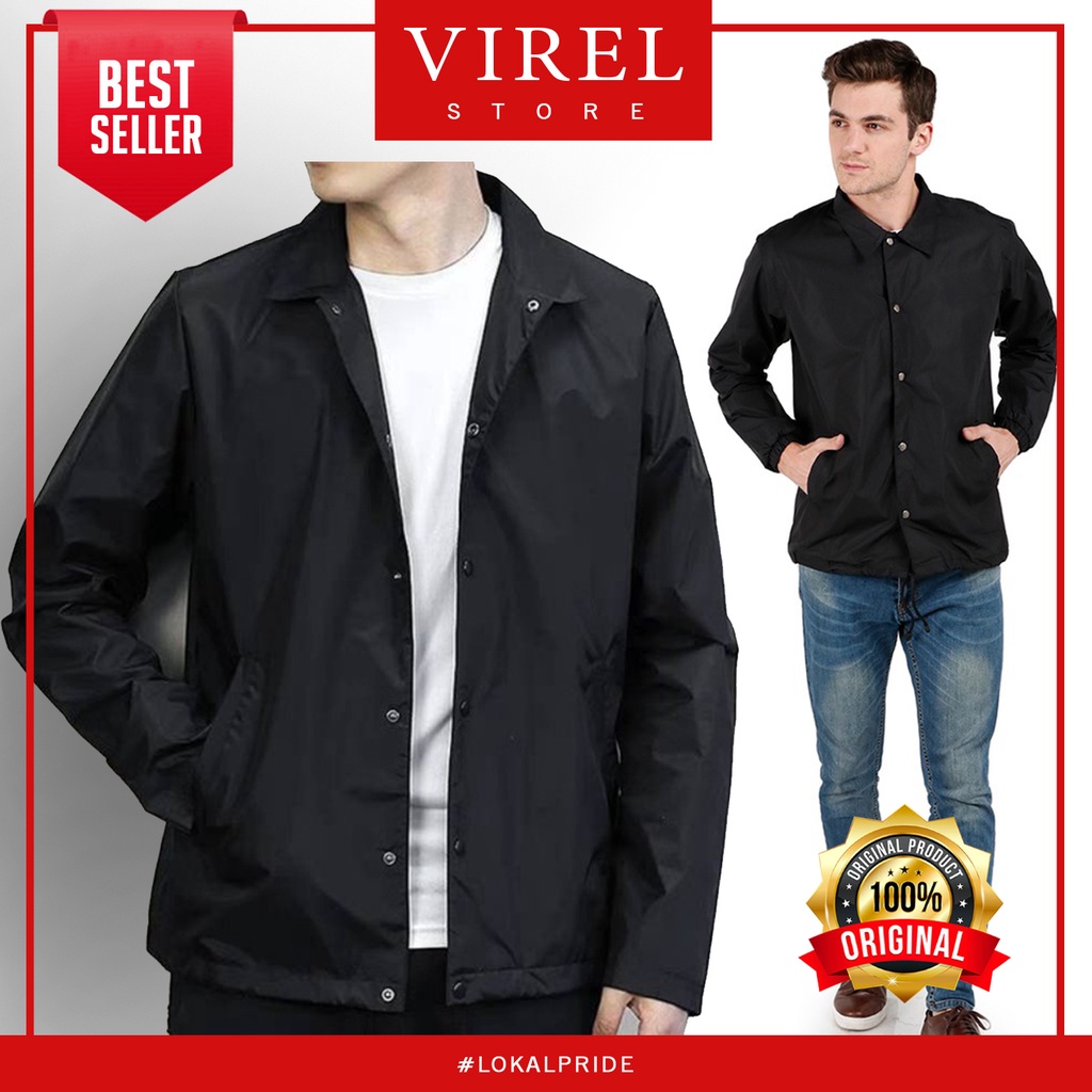 COACH JAKET Polos Parasut Distro Roughneck Pria Wanita Murah Bisa Custom Desain Kekinian Anti Air Cl