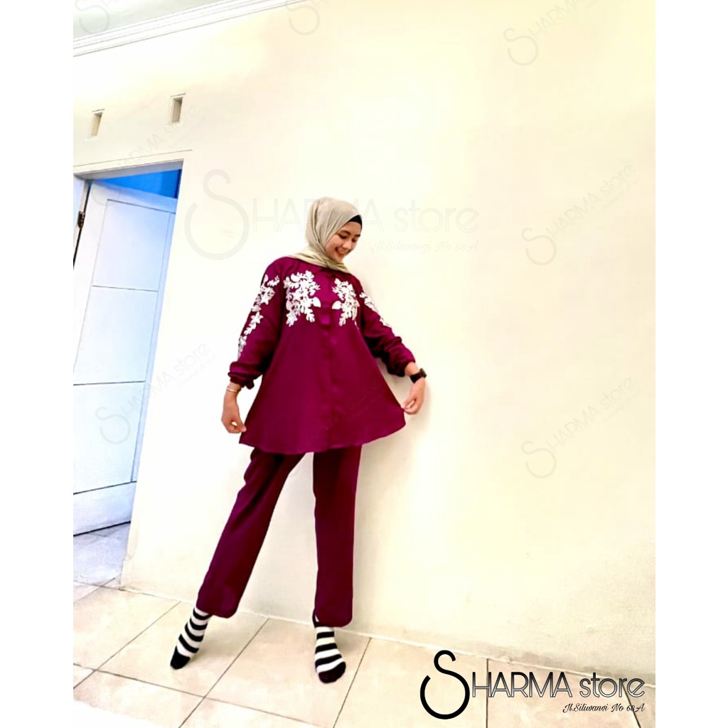 Set - wanset Sharmaa - wanset - Oneset setelan - Pakaian wanita - Setelan [Promo] Ramadhan