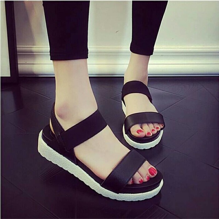 Cafana Sandal  Wanita  Tali Karet Valensia SDL83 Hitam Flip 