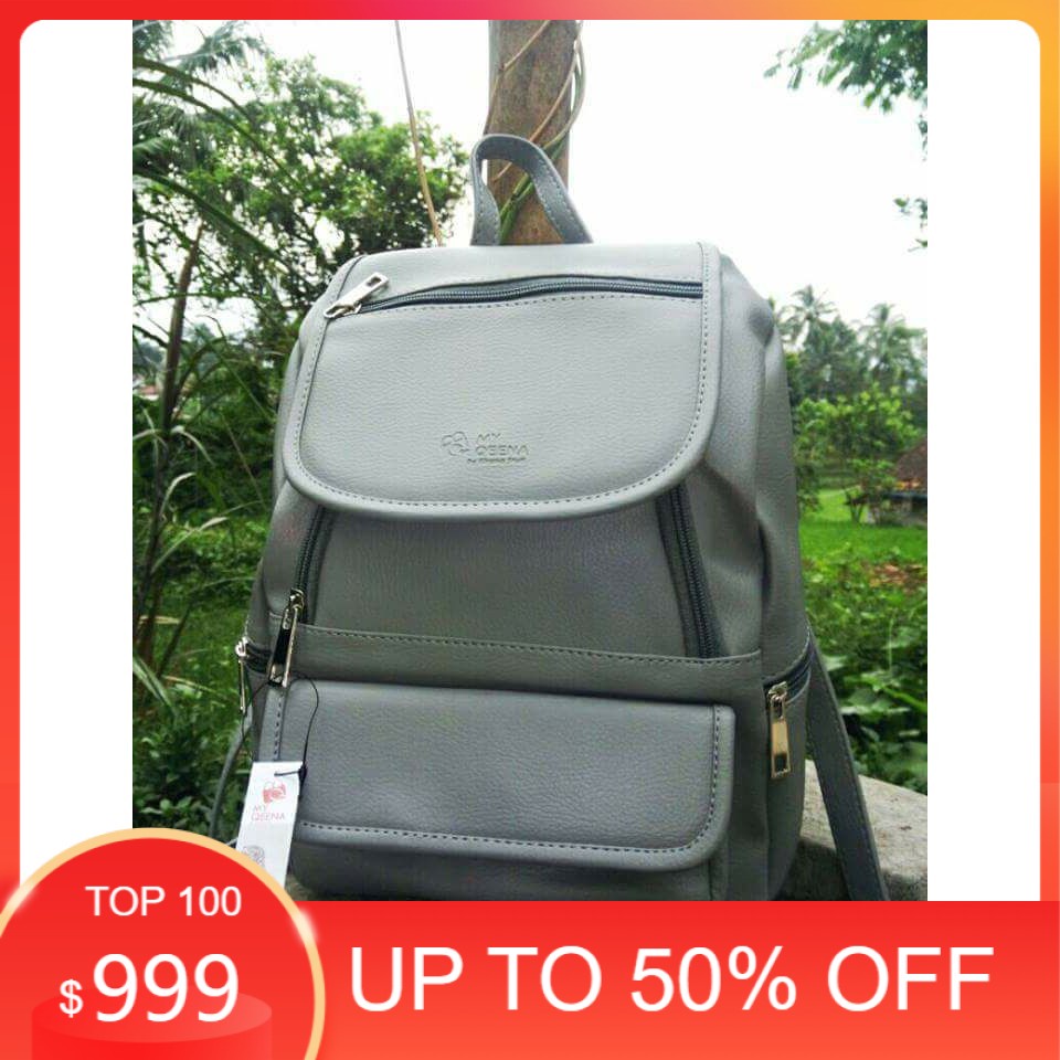 Prisha Abu Tas Ransel Backpack Fashion Wanita Desain by MyQeena Kirana Stuff Kualitas Export
