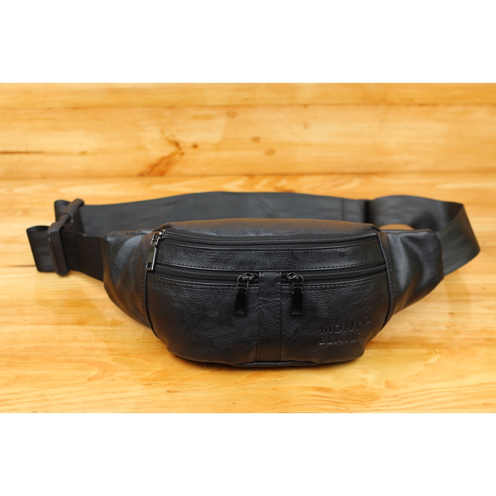 Terbaru Waistbag Pria Bahan Kulit PU Leather Waterproof Import Quality Tas Pinggang Tas Selempang Pria