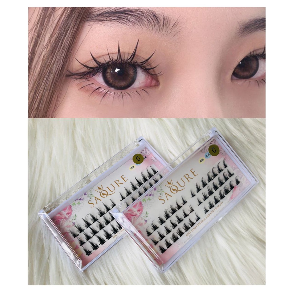 LF - SAQURE Eyelash Extension Natural Untuk Pemula Bulu Mata Palsu Premium