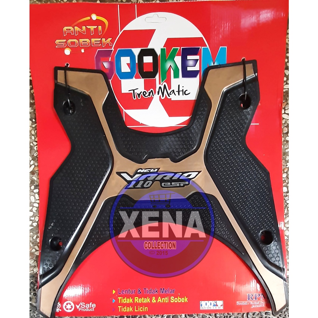 Karpet Gookem Vario 110 New ESP Karet Bordes Vario 110 Alas Pijakan Kaki Vario 110 New / Karpet Honda Vario 110 FI Injeksi 2013 - Terbaru - Bahan Tebal / Karpet Vario 110 LED ESP Merah