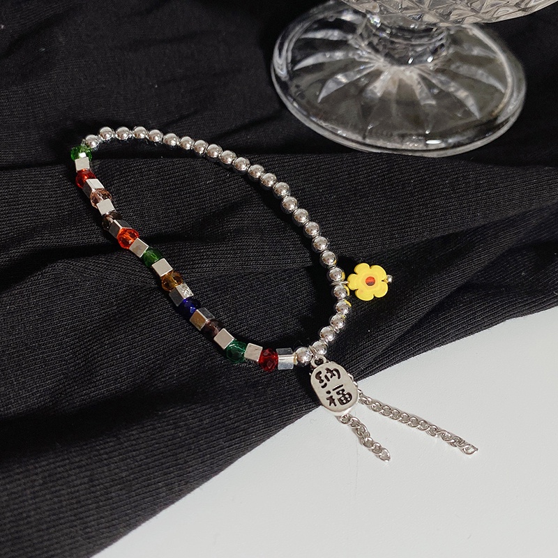 Gelang Manik-Manik Kristal Warna-Warni