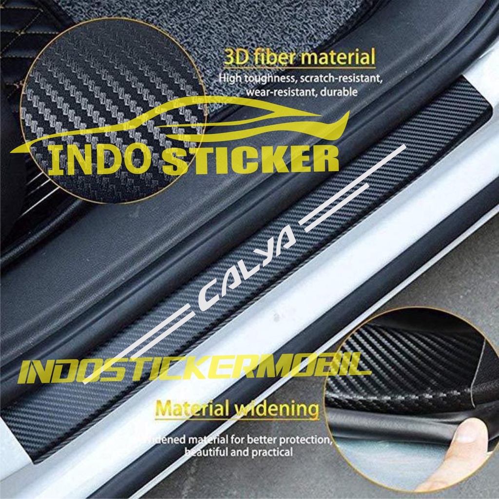 STICKER STIKER MOBIL CALYA STICKER KARBON 3D SILL PLATE MOBIL CALYA 4PCS