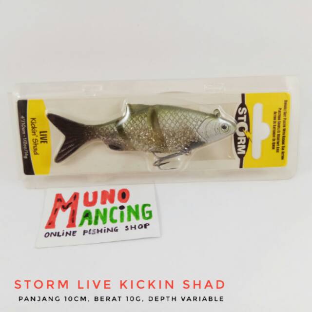 Soft Lure Storm Live Kickin Shad 4inch Olive Shinner