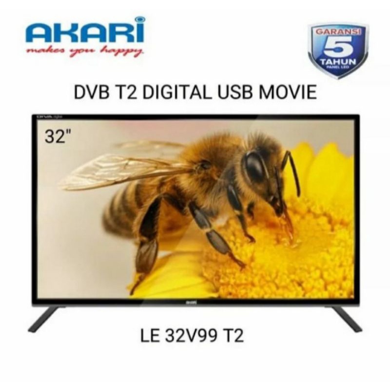 LED TV Digital Akari 32" LE-32V99T2 | LE32V99T2 32V9 T2 32 inch in DVB