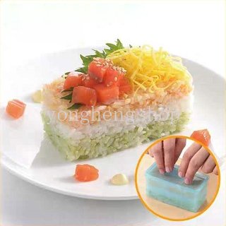 Cetakan Sushi / Onigiri / Bola Nasi / Bento Bentuk Persegi Panjang Multi layer Gaya Jepang DIY