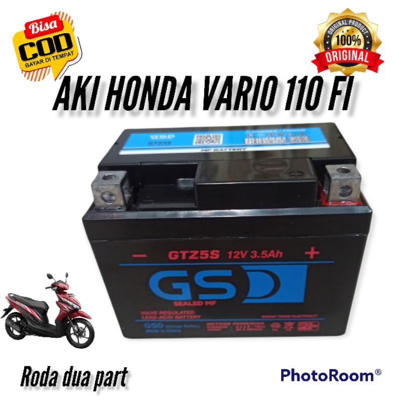 AKI KERING HONDA VARIO 110 FI MERK GSD GTZ5S,AKI KERING GTZ5S BUAT MOTOR HONDA VARIO 110 FI,AKI GTZ5