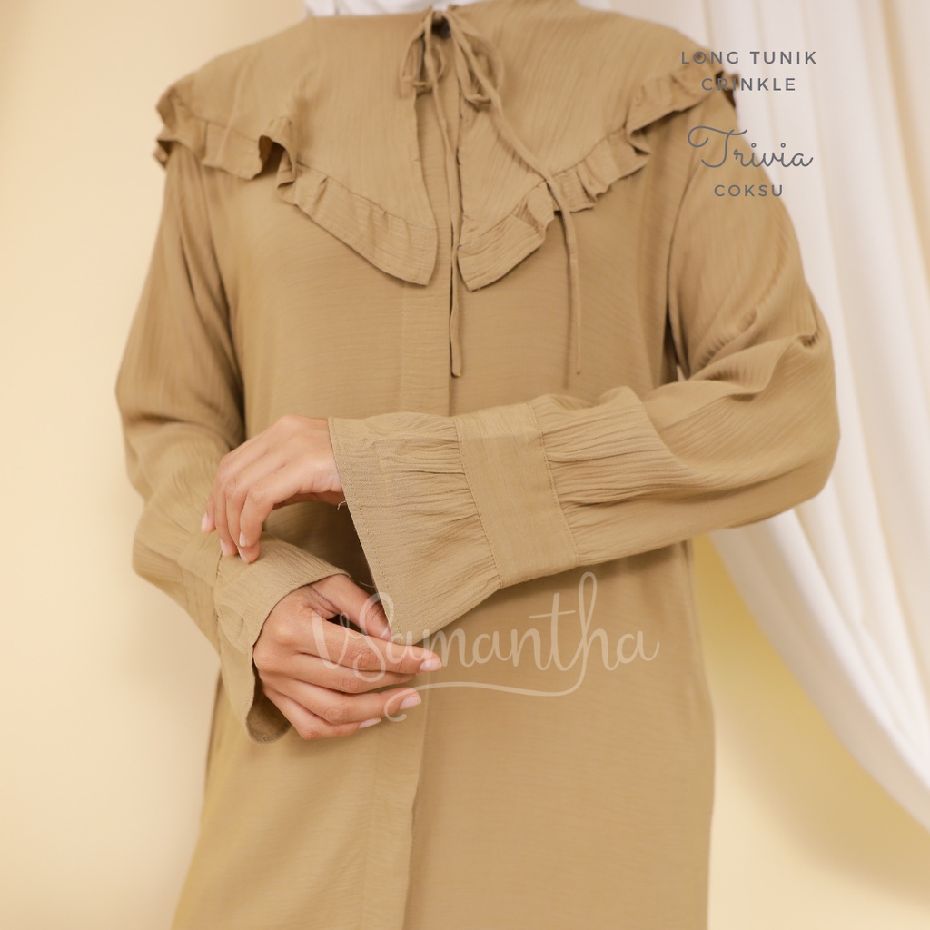 Long Tunik Wanita Rayon Crinkle Trivia