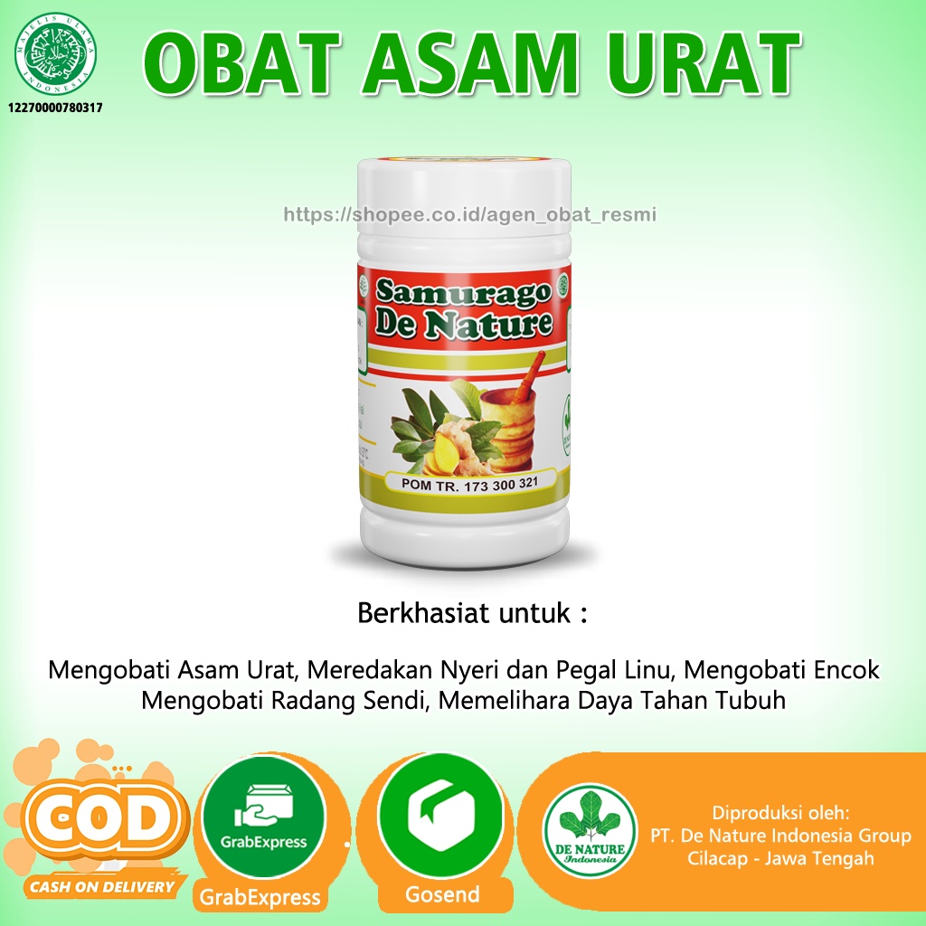 OBAT ASAM URAT HERBAL SAMURAGO DE NATURE SAMURAGO Obat Herbal untuk Asam Urat, Pegal Linu dan Encok 