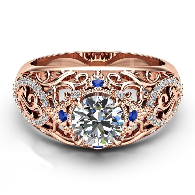 Baru Mewah Berlian Cincin Safir