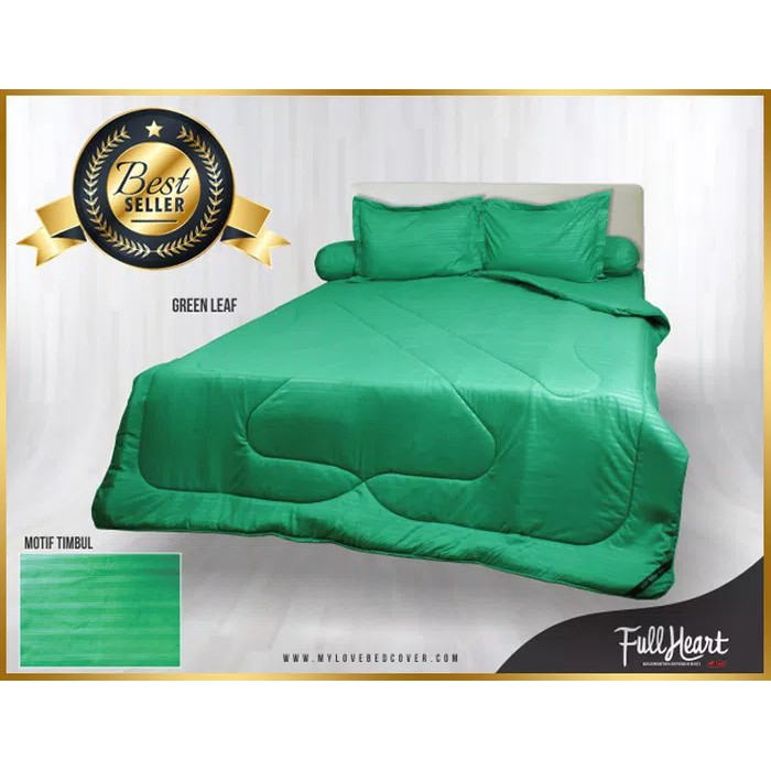 SPREI POLOS FULL HEART MY LOVE "GREEN LEAF" KING 180 x 200