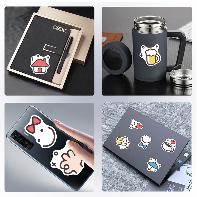 Lucu sederhana chat emoji stiker kartun ponsel case Jurnal bahan bingkai foto hiasan tangan Buku sti