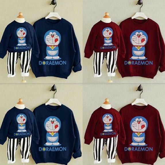 ready dua warna baju couple kapel cople sweater switer kaos ibu anak