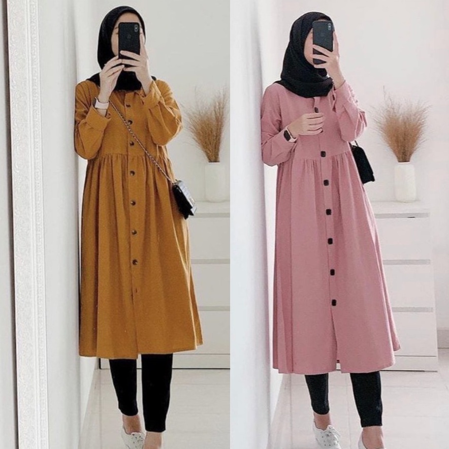 TUNIK NEDA DZUVIA KANCING HIDUP SYARI MOSCREPE PREMIUM NEDA TUNIK TUNIK DZUVIA KANCING HIDUP