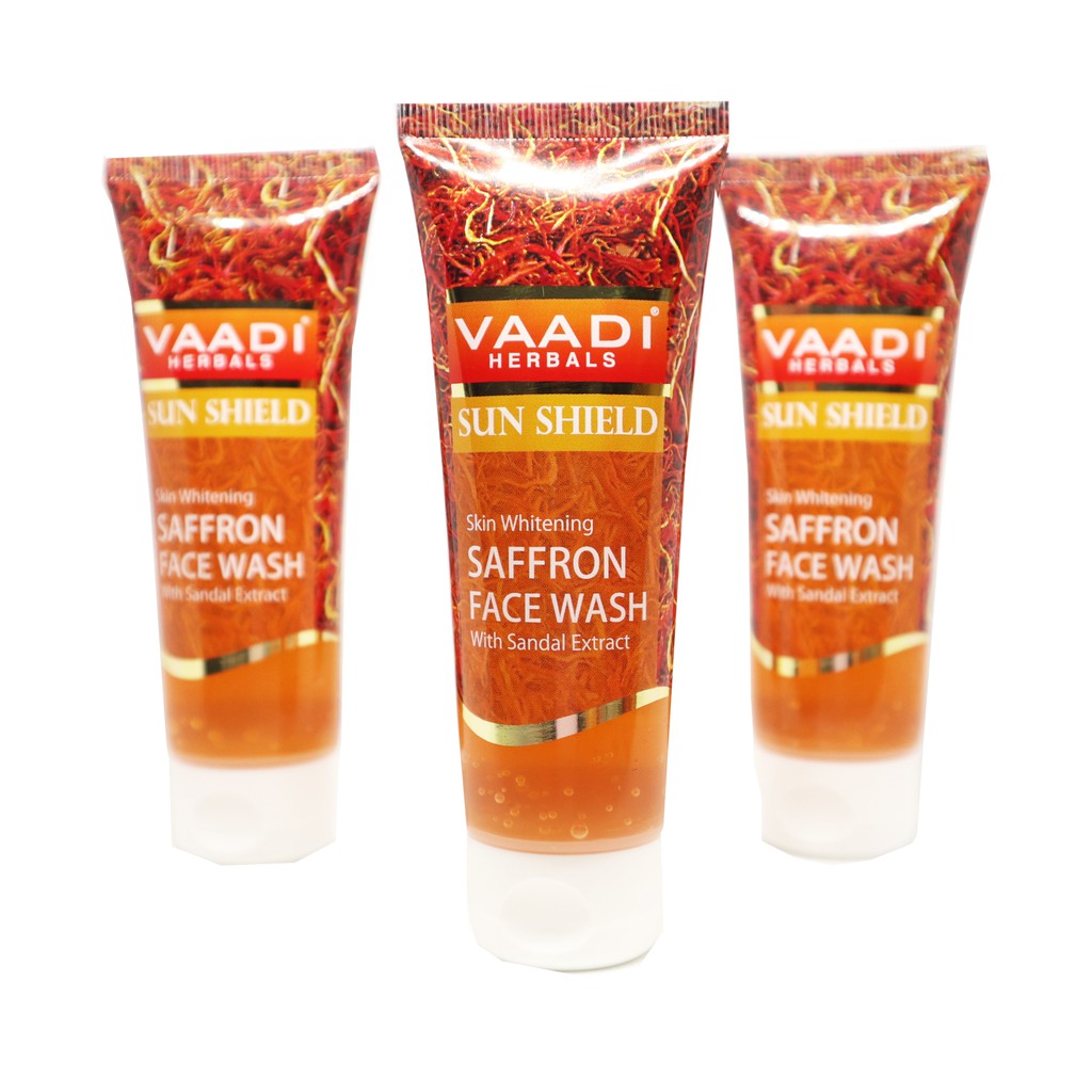 Saffron Facewash ORIGINAL VAADI HERBALS India Skin Whitening with Sandal extract