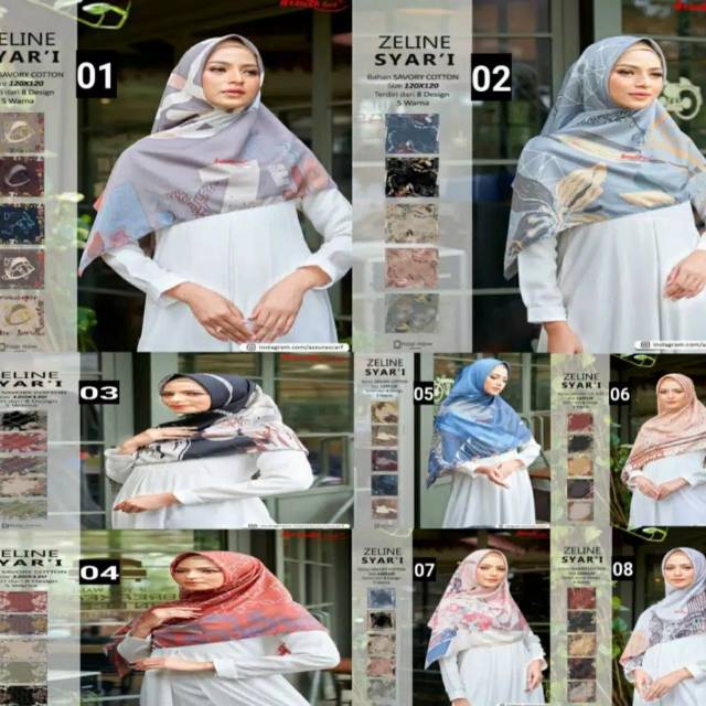 Hijab Kerudung Zeline Syar'i Azzura Syar'i Jilbab