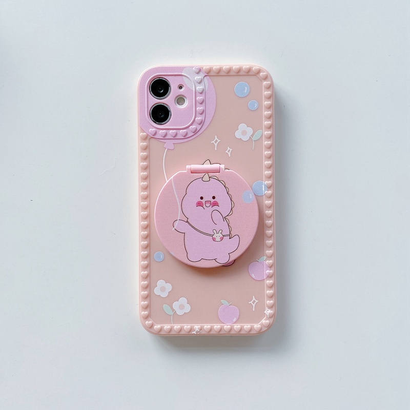 Cute Dinosaur Mirror Soft Case OPPO A9 A5 A31 A53 A33 2020 A83 A3S C1 A7 A5S A12 A11K F9 A52 A92 A57 A39 A15 A15S A16 A54 A74 VIVO Y91 Y93 Y95 Y91C Y11 Y12i Y12 Y15 Y17 Y19 S1 Pro Y83 Y81 Y50 Y30 Y30i Y20 Y20S Y12S-#2