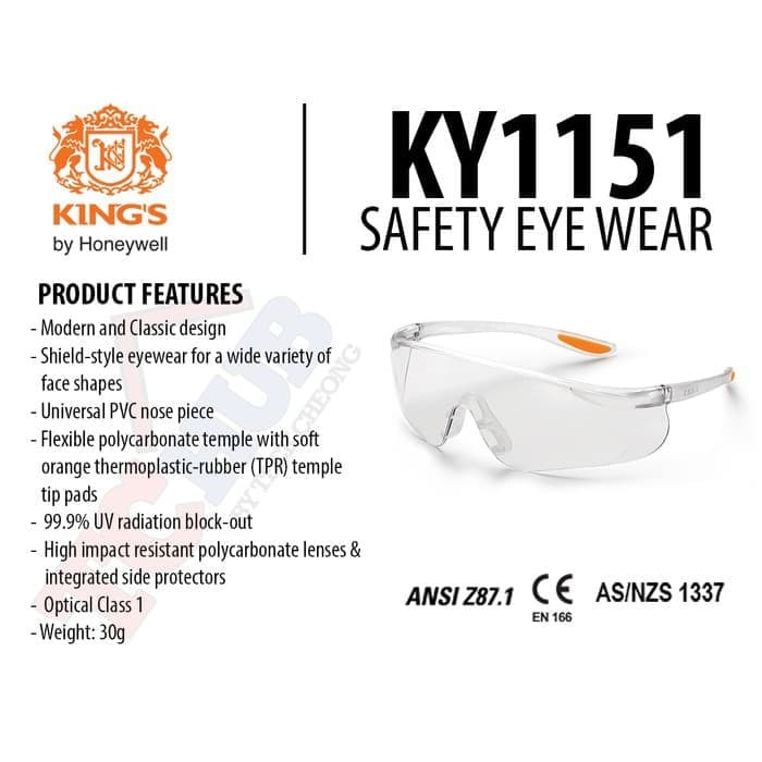 GLASSES SAFETY KINGS/ KACAMATA SAFETY KINGS KY 1151 ORIGINAL KINGS